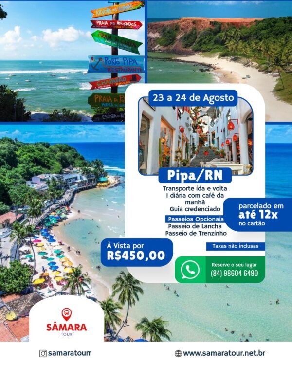 EXCURSÃO - PIPA/RN (23 à 24 de Agosto)
